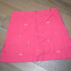 AW Golf Women's 14 Skirt Shorts Skort Stretch Allison Whitmore Embroidered Cart